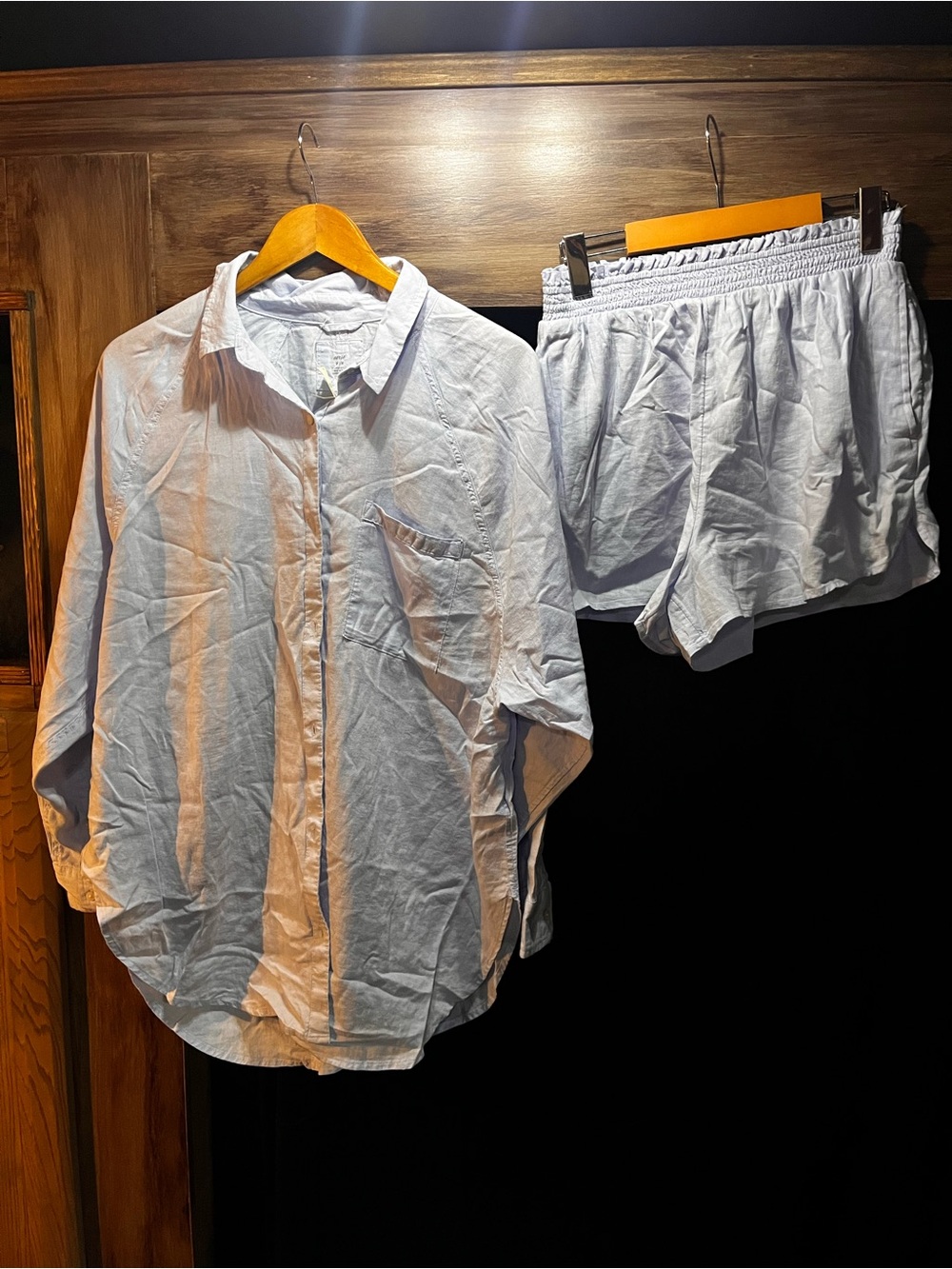 Aerie linen blend cover up top and matching shorts